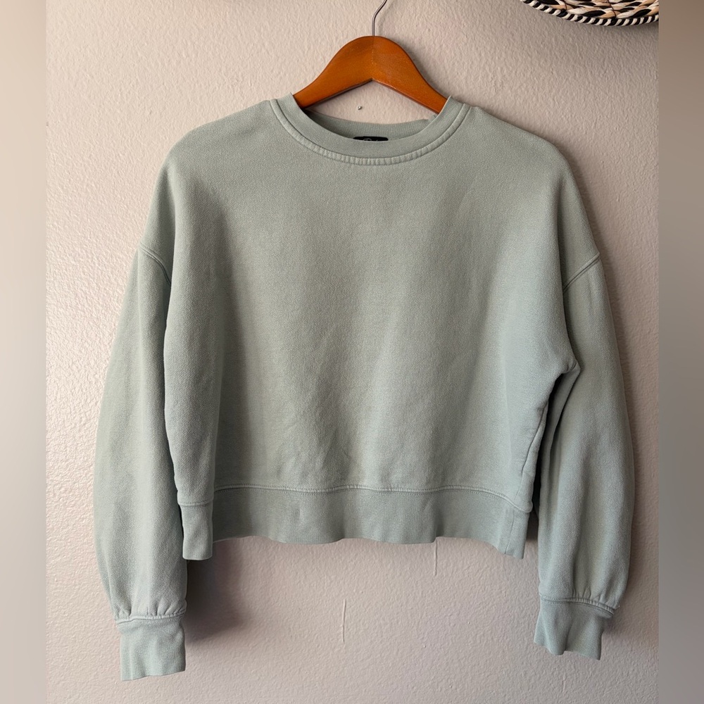Rails Anthropologie Hilda Ruched Sleeve Sweatshirt Light Seafoam Green Women XS